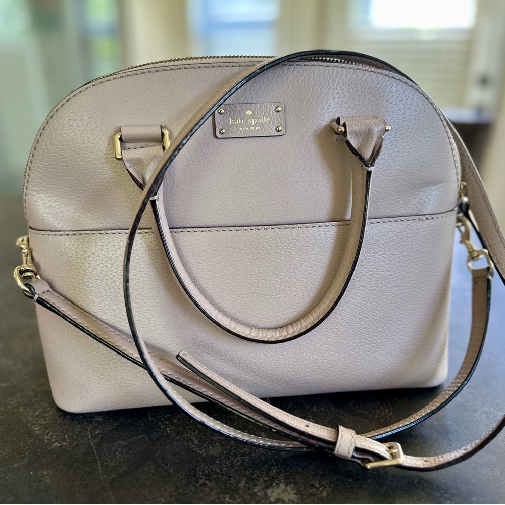 Kate Spade Cream Satchel with Gold Accents